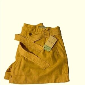 Sonoma Lifestyle shorts paperbag cuffed belt linen cotton NWT women’s size 14